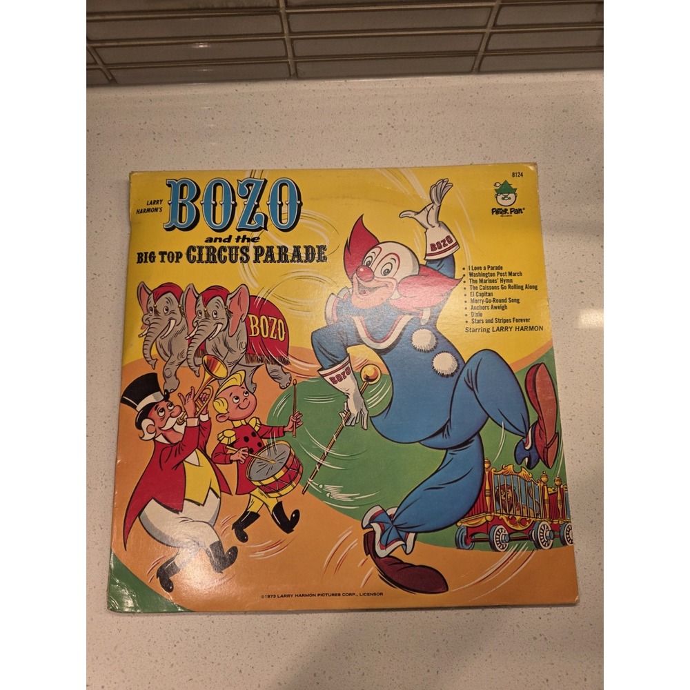 Bozo and the Big Top Circus Parade Peter Pan 8124 LP Vinyl Record 1973 VG